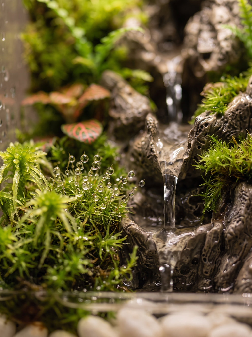 Mini Waterfall Terrarium Lamp