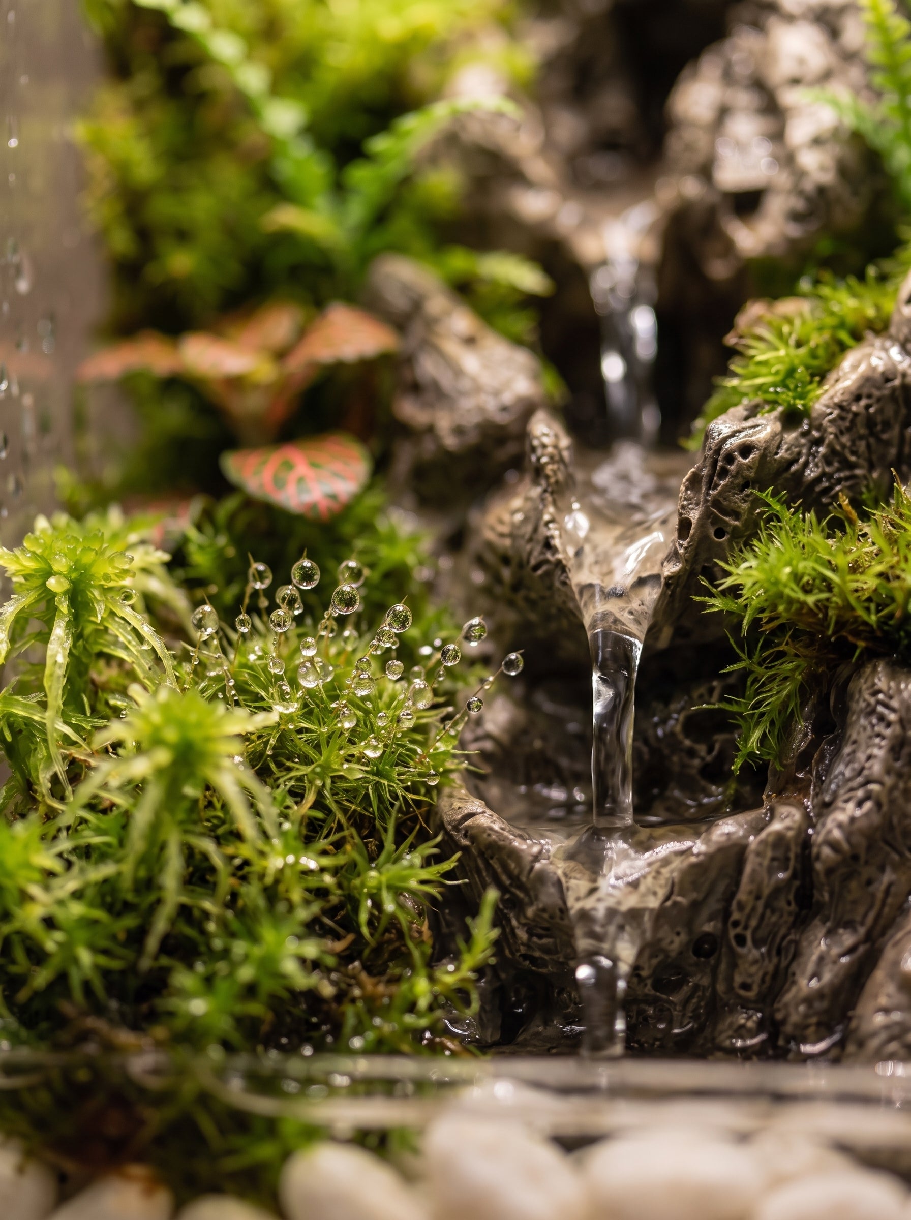 Mini Waterfall Terrarium Lamp